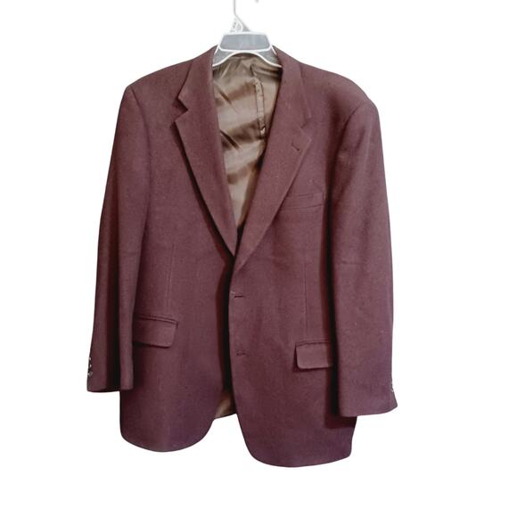 Palm Beach Camel Hair Maroon Red Blazer/ Coat 44R - Picture 1 of 5